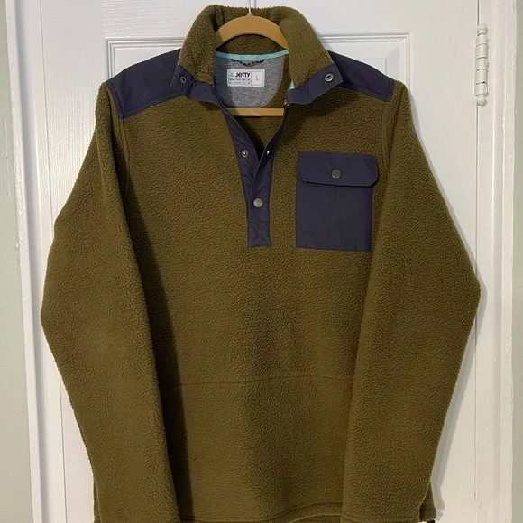 Jetty Olive/Charcoal Heavyweight Fleece Pullover - Picture 1 of 8
